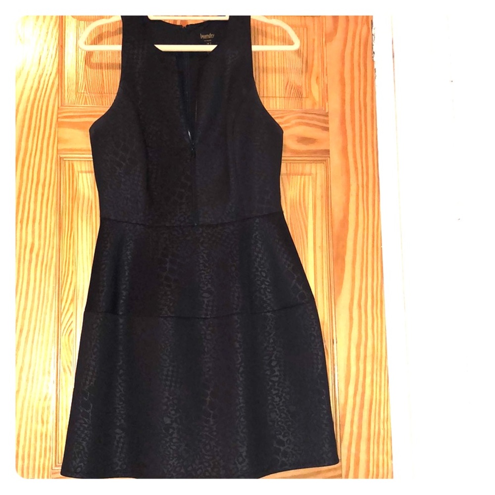 Solid black leopard print dress by Laundry